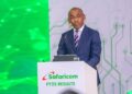 Safaricom CEO Peter Ndegwa speaking during the release of Safaricom FY25 Results