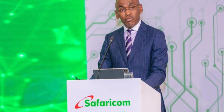 Safaricom CEO Peter Ndegwa speaking during the release of Safaricom FY25 Results